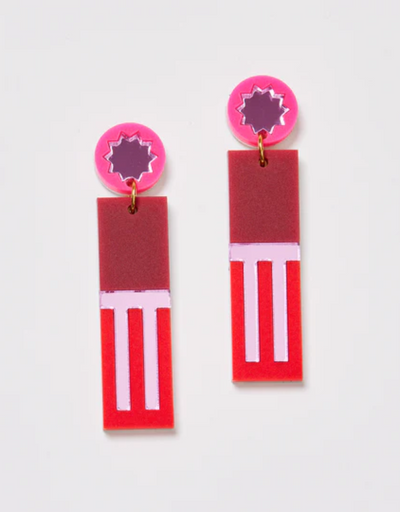 Martha Jean - Festival Earrings Red/Pink - Say It Sister