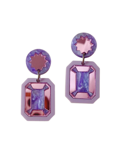 Martha Jean - Brilliant Drop Earrings Lilac - Say It Sister