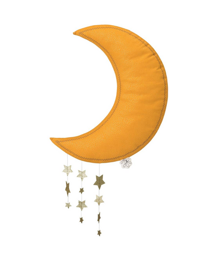 Yellow Moon With Stars Wall Hanging - Say It Sister