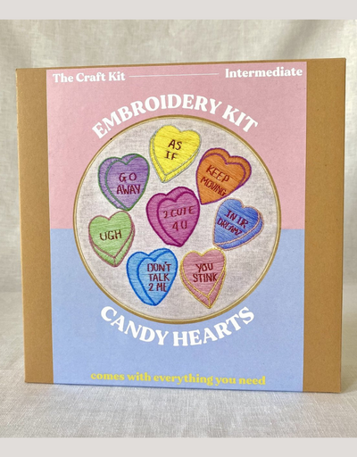 Candy Hearts Embroidery Kit - Say It Sister
