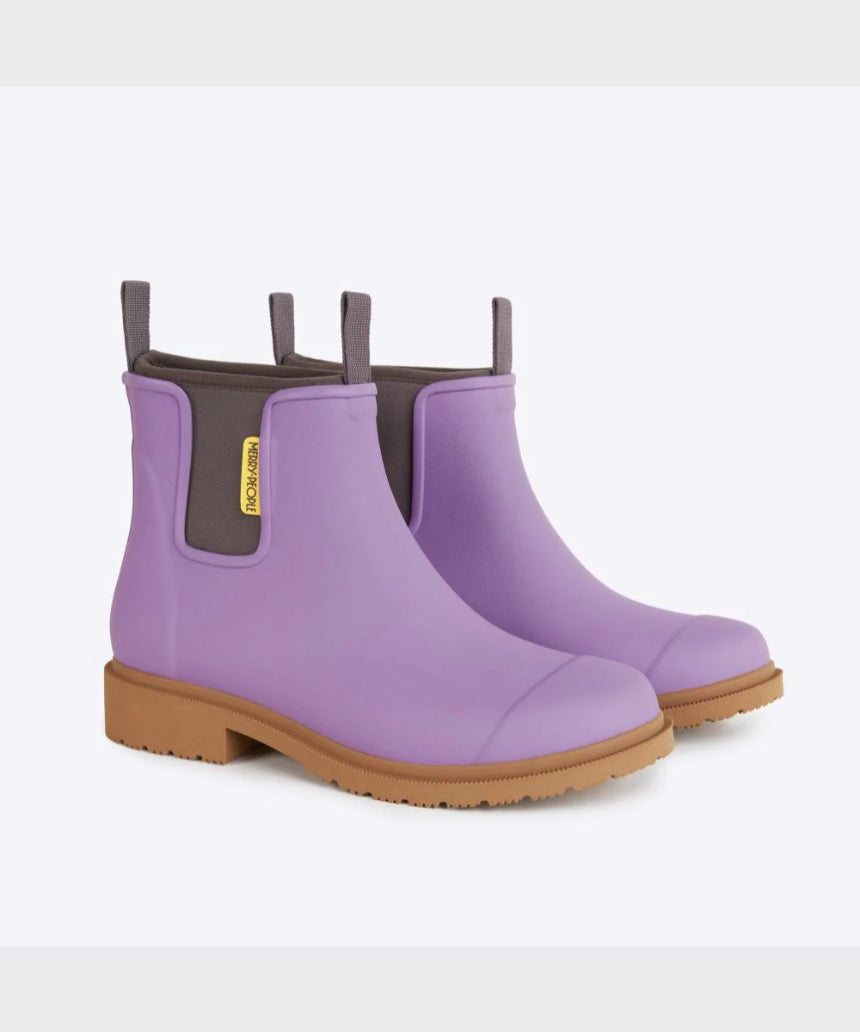 Merry People Bobbi Gumboots in Dusty Lilac, stylish waterproof rain boots with a matte finish and comfortable fit.