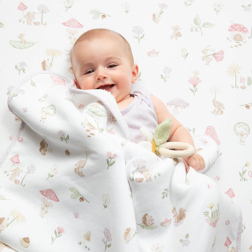 Jersey Sherpa Pram Blanket - Whimsical Wonderland, , Living Textiles - Say It Sister