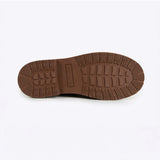 Merry People Bobbi gumboots in mocha with black soles, waterproof rubber boots for rainy weather, featuring a stylish design.