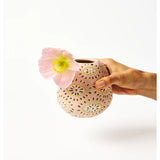 Pink Pollen Vase by Jones & Co featuring a unique eye-inspired design, crafted for decorative floral arrangements.