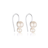 Linda Tahija - Double Pearl Hook Earrings in Silver