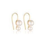 Linda Tahija - Double Pearl Hook Earrings in Gold