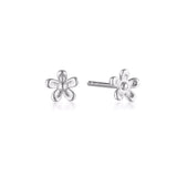 Linda Tahija Wild Flower Stud Earrings featuring delicate floral design in silver with gemstone accents.