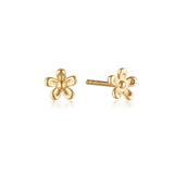 Linda Tahija wild flower stud earrings, gold-tone jewelry featuring delicate floral design and small flower-shaped studs.
