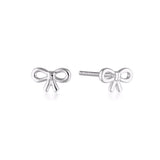 Linda Tahija Bow Stud Earrings in Silver
