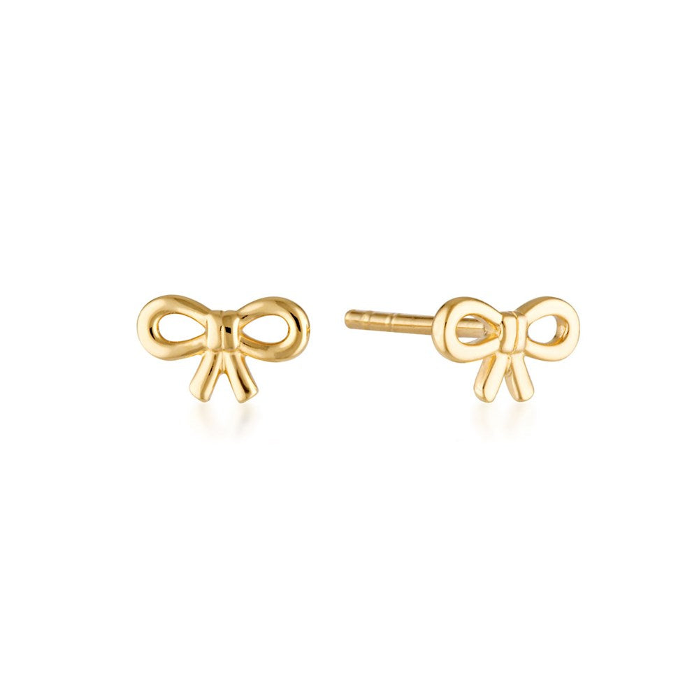 Linda Tahija Bow Stud Earrings in Gold