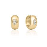 Linda Tahija - Rocco Huggie Earrings - Lab Grown Sapphire in Gold