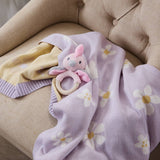 Pram Knitted Blanket - Lilac Daisy Dreams, , Living Textiles - Say It Sister