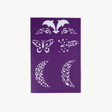 Oh Flossy Reusable Adhesive Face Paint Stencils - Purple, , Oh Flossy - Say It Sister
