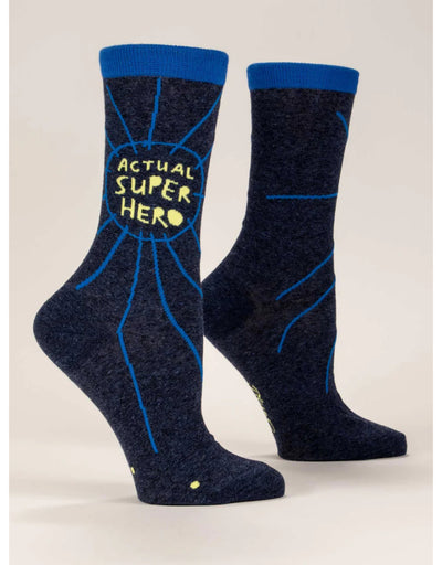 Blue Q - Actual Superhero W-Crew Socks - Say It Sister