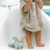 Blue Winnie Parkes Diplo the Dino-Dragon teether with textured surface for soothing and chewing, designed for babies.