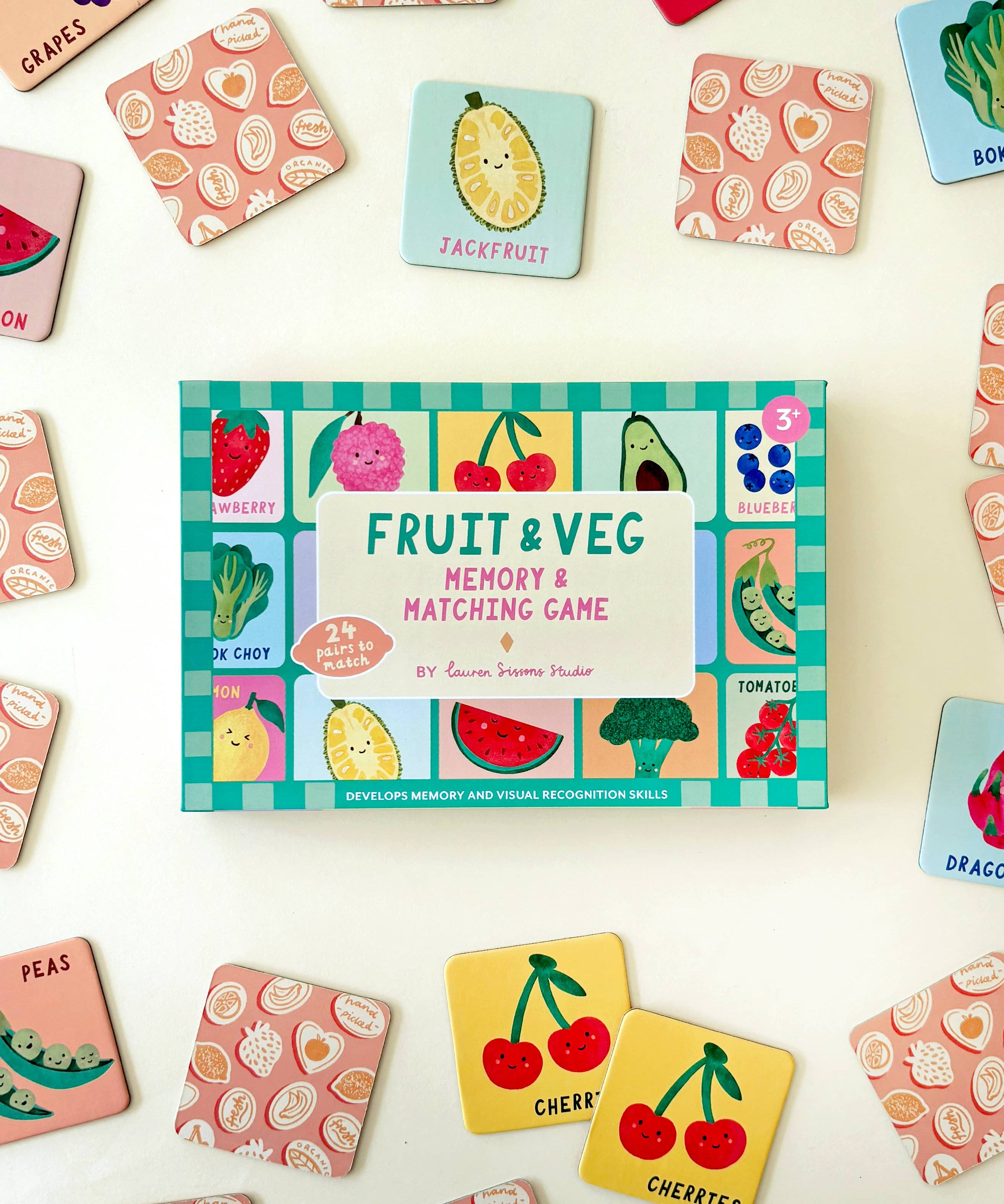 Fruit and Veg Memory & Matching Game, , Lauren Sissons Studio - Say It Sister
