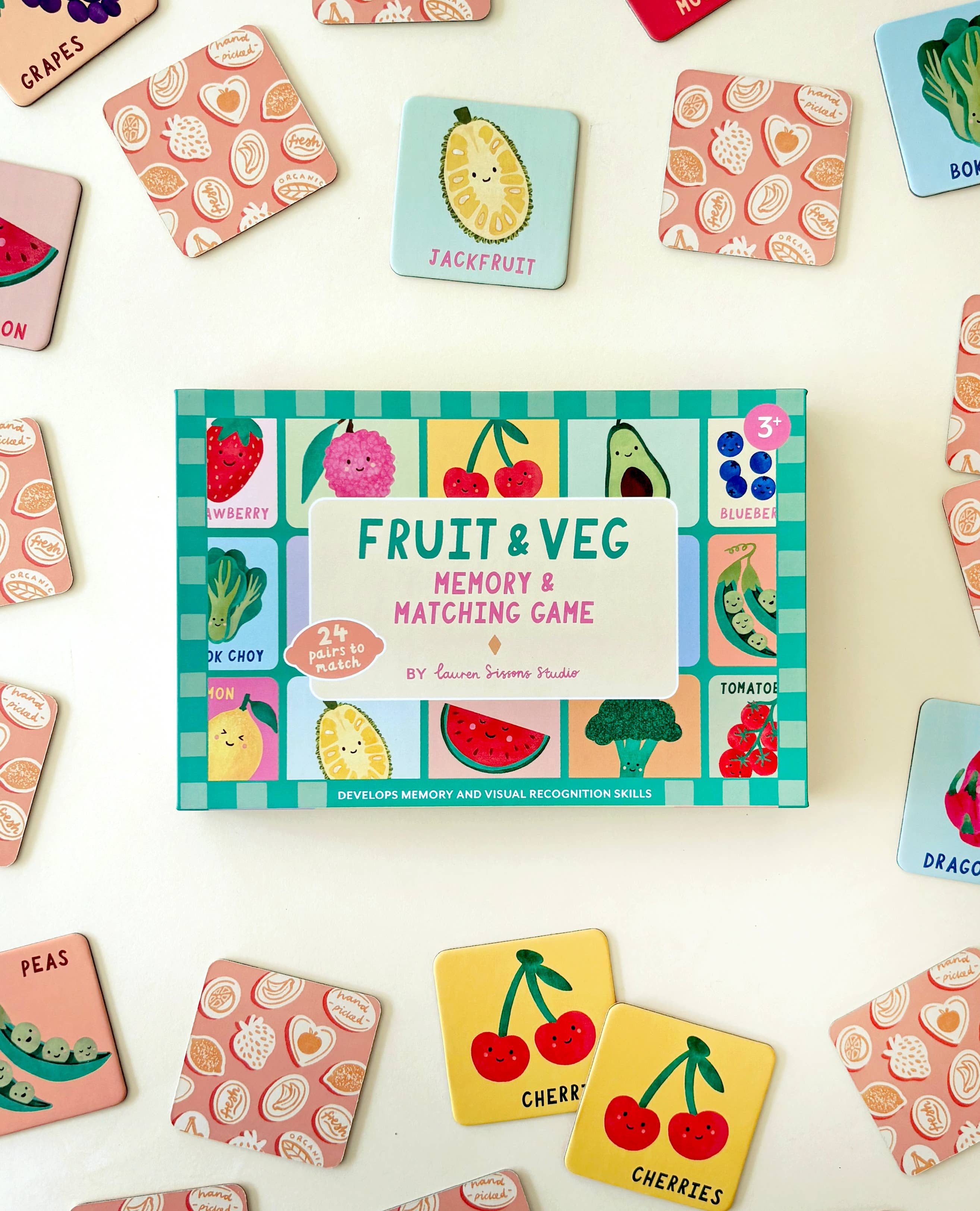 Fruit and Veg Memory & Matching Game, , Lauren Sissons Studio - Say It Sister
