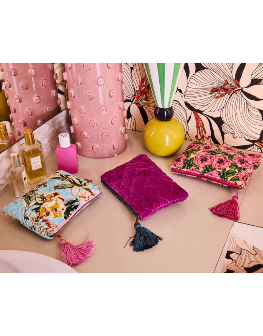 Kip & Co - Golden Peony Velvet Cosmetics Purse, Cosmetic & Toiletry Bags, Kip & Co - Say It Sister