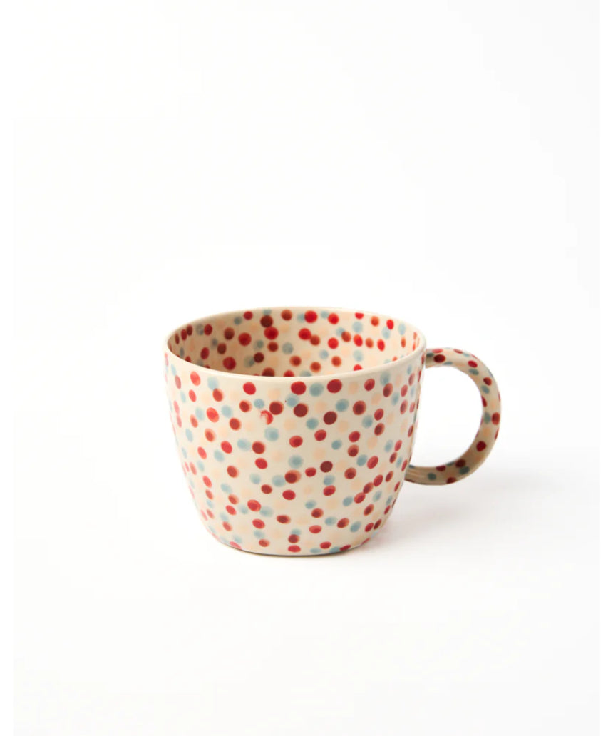 Jones & Co Chino Mug featuring colorful confetti sprinkle design, ceramic mug perfect for coffee or tea.