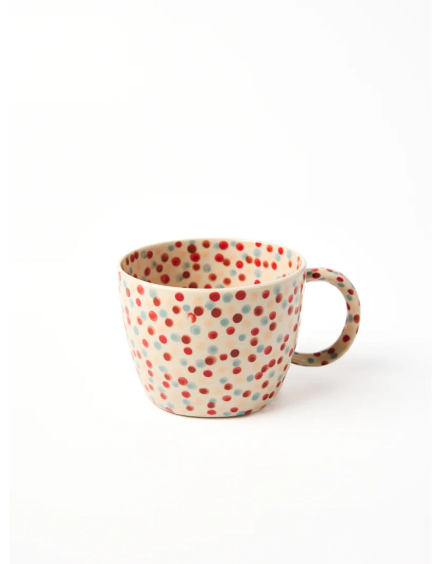 Jones & Co Chino Mug featuring colorful confetti sprinkle design, ceramic mug perfect for coffee or tea.
