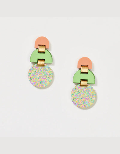 Martha Jean - Half Moon Earrings Pastel/Fern - Say It Sister