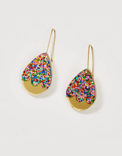 Martha Jean - Petal Drop Earrings Rainbow/Gold - Say It Sister