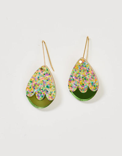 Martha Jean - Petal Drop Earrings Pastel/Fern - Say It Sister