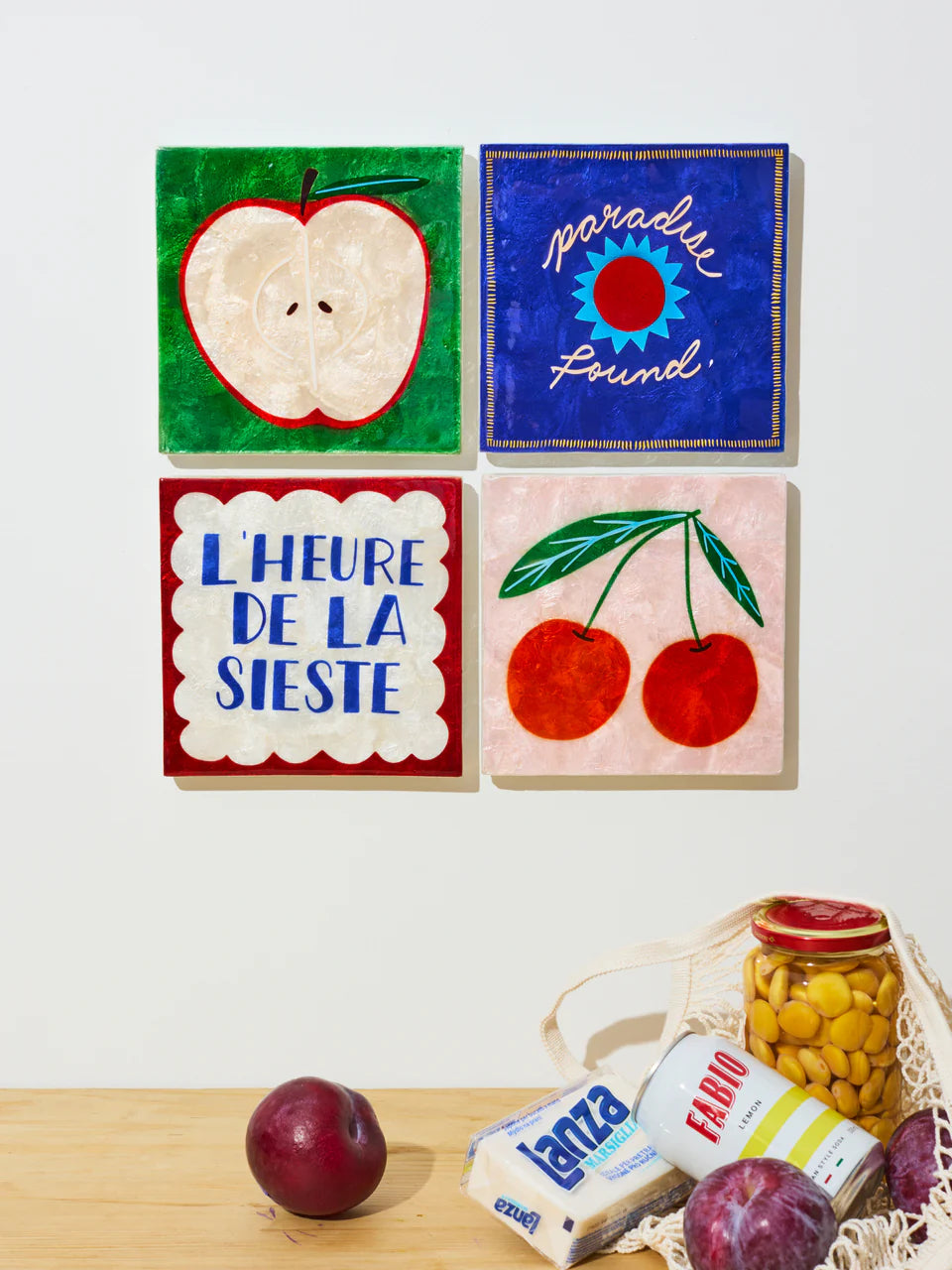 Superette Cherries Tile, Wall Decor, Jones & Co - Say It Sister