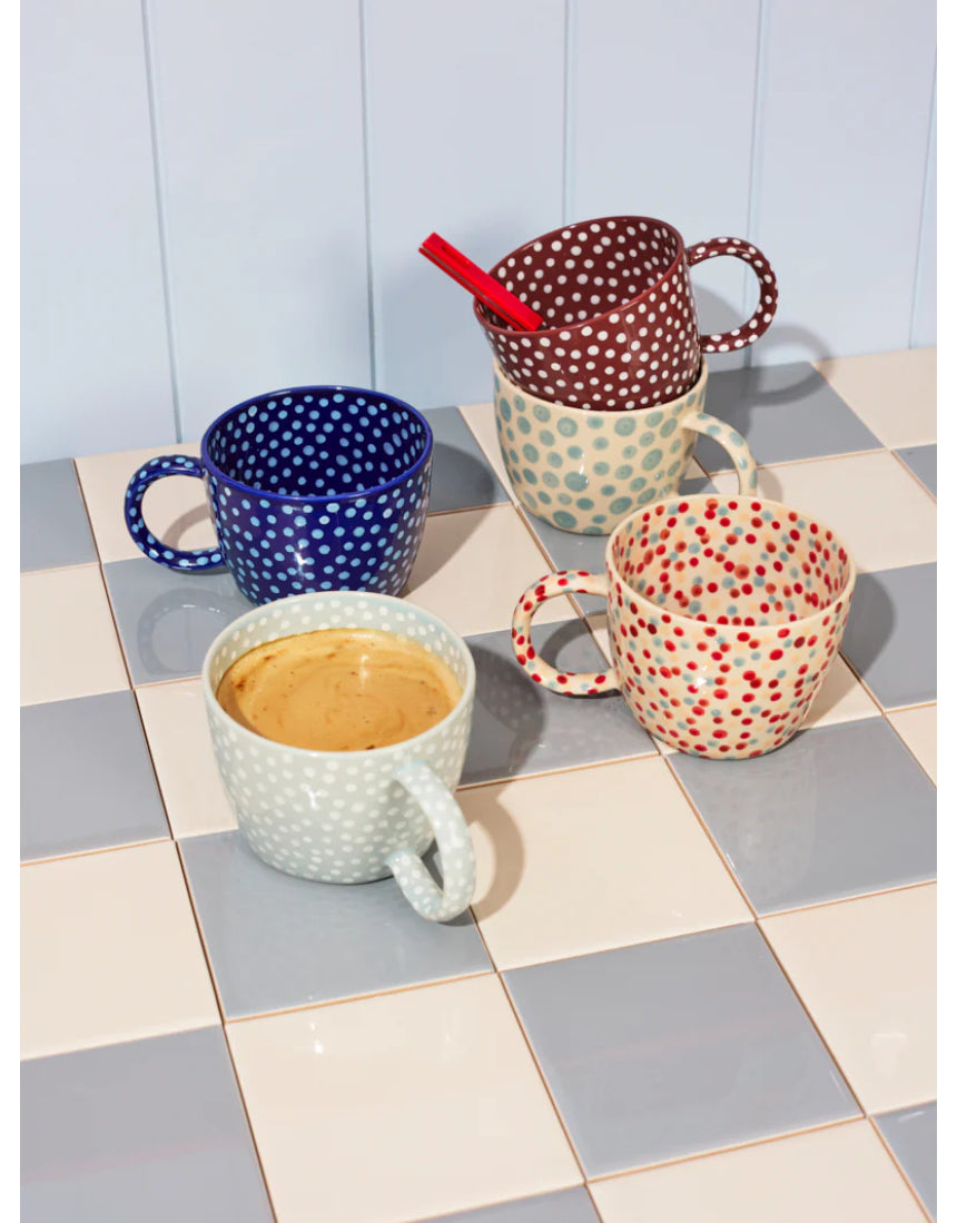 Jones & Co Chino Mug with colorful confetti sprinkle design, ceramic mug featuring vibrant, playful pattern perfect for everyday use.