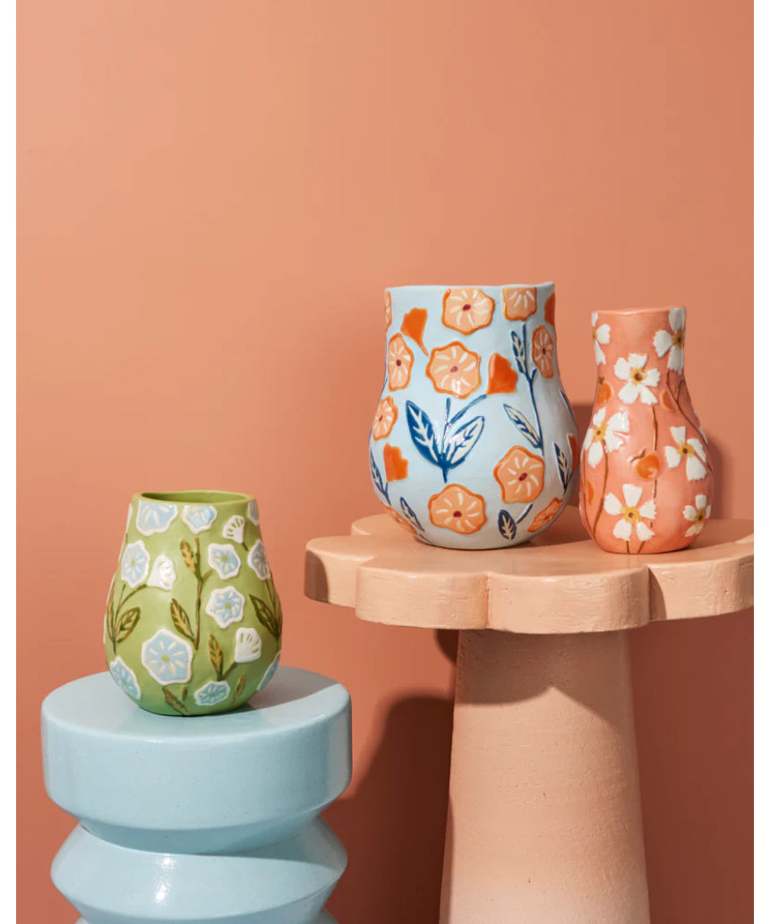 Blue Jones & Co Juniper Vase with a sleek, modern design, perfect for displaying flowers or decorative arrangements.