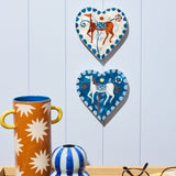 Jones & Co Paloma Blue Horse heart-shaped capiz wall art