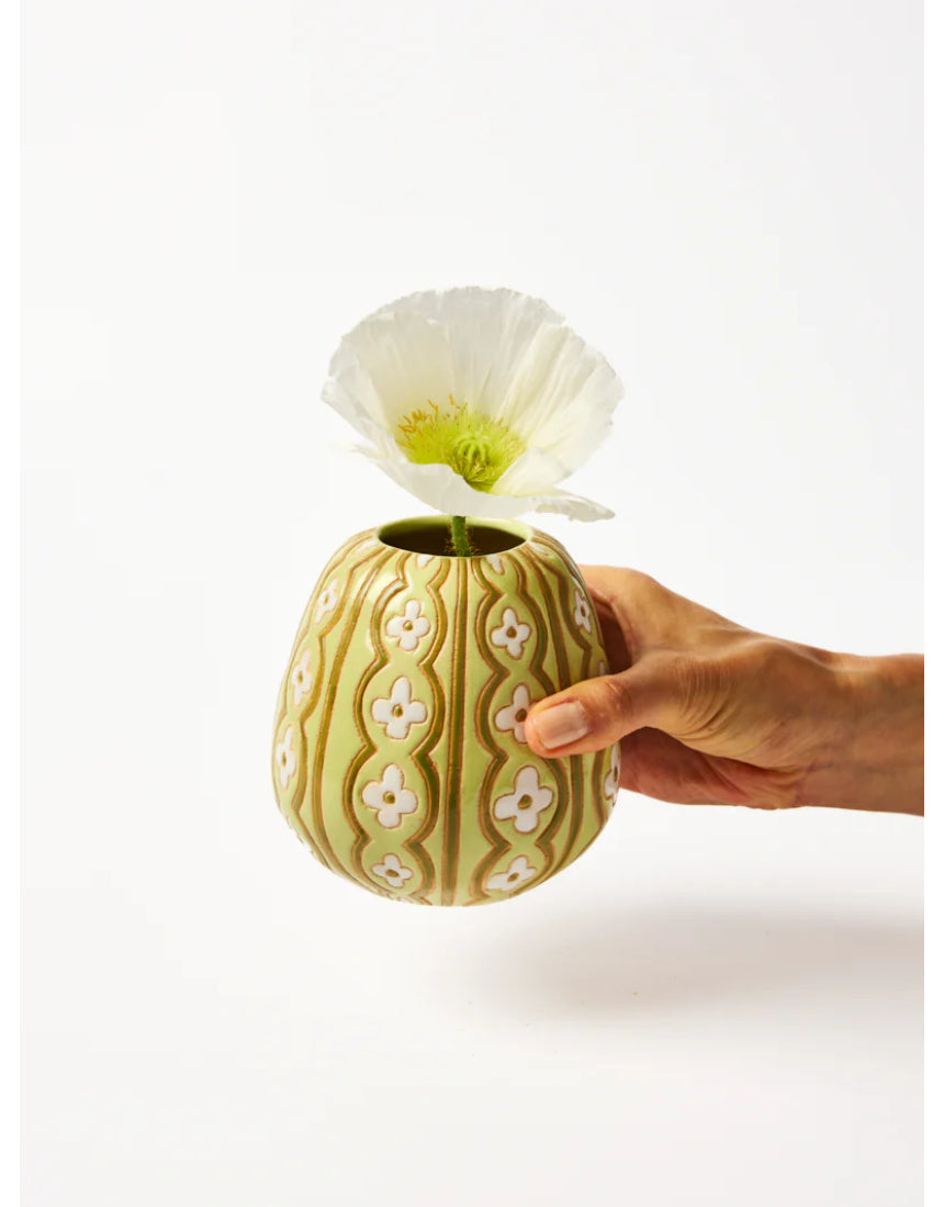 Vintage green Pollen vase by Jones & Co, featuring a classic design and smooth ceramic finish.
