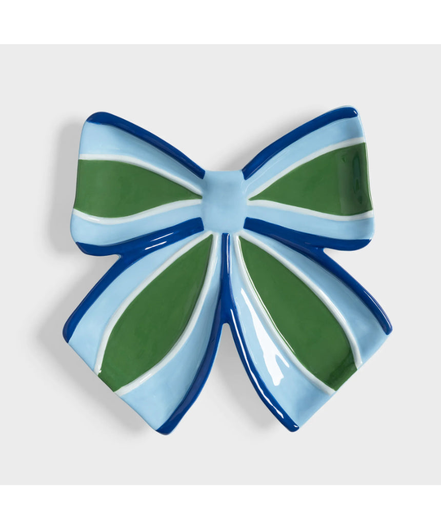 Klevering Plate Ribbon Blue jewelry piece featuring a decorative blue ribbon design on a circular plate.