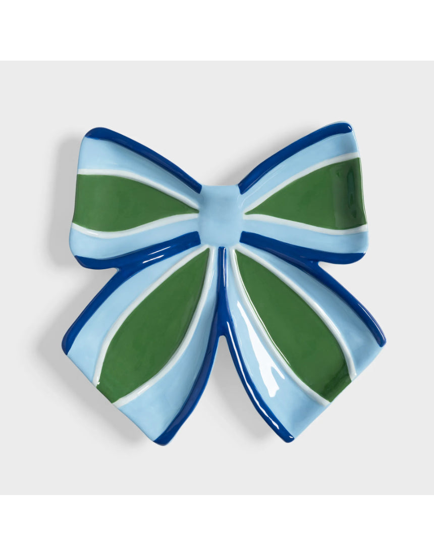 Klevering Plate Ribbon Blue jewelry piece featuring a decorative blue ribbon design on a circular plate.