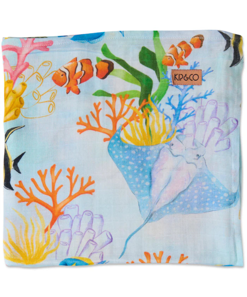Kip & Co - Reef Life Bamboo Swaddle, swaddle, Kip & Co - Say It Sister