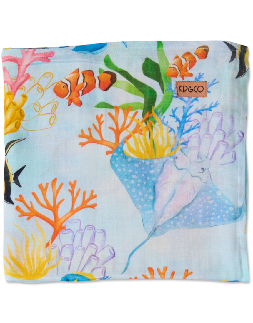 Kip & Co - Reef Life Bamboo Swaddle, swaddle, Kip & Co - Say It Sister