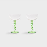 Pair of Klevering Coupe Spiral Green earrings, set of 2, featuring vibrant green design with spiral detailing.