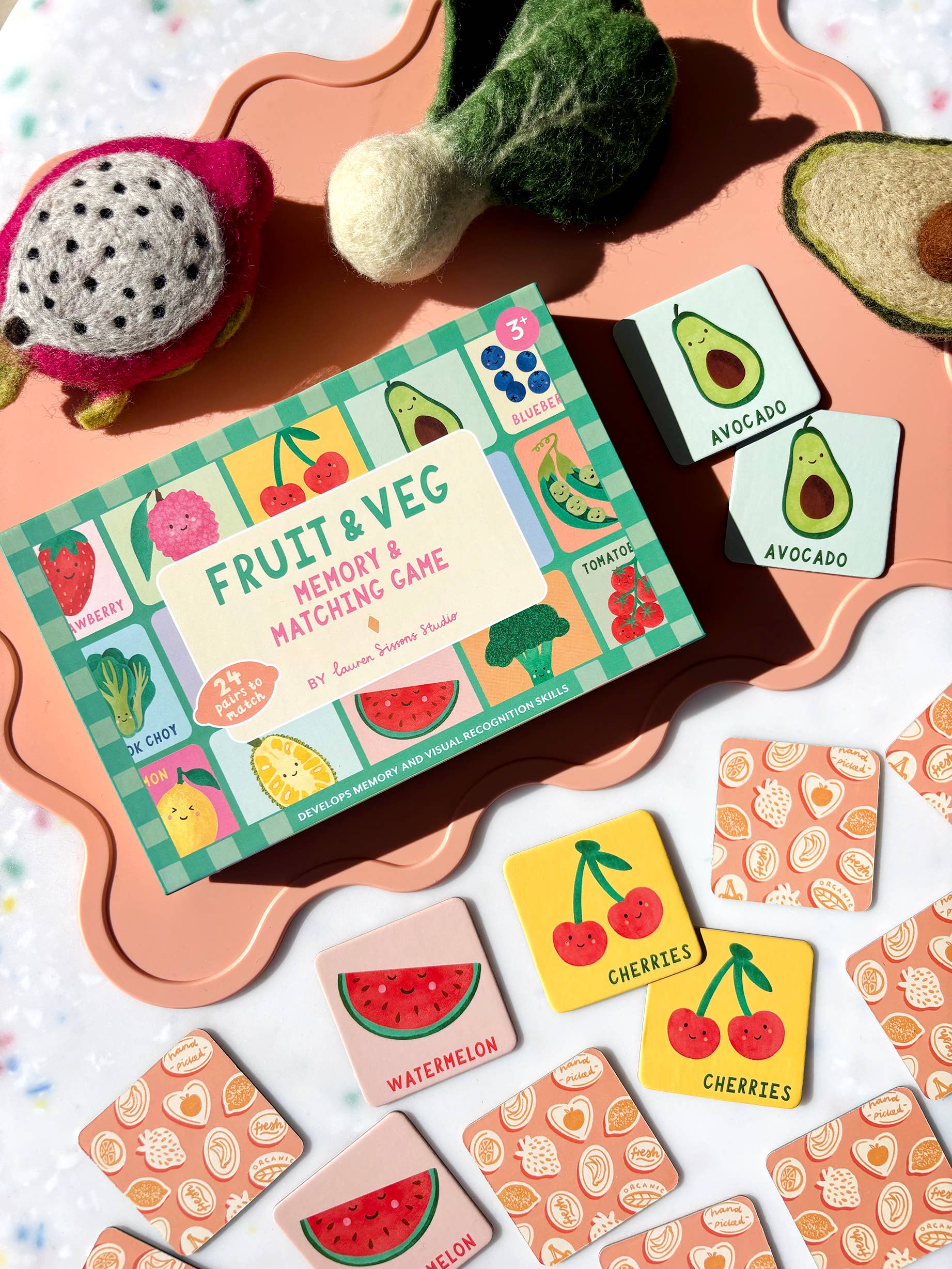 Fruit and Veg Memory & Matching Game, , Lauren Sissons Studio - Say It Sister