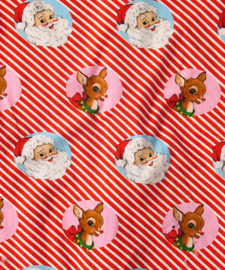 Kip & Co I Love Christmas Spot baby romper with short sleeves, festive red and white holiday print, soft cotton baby clothing