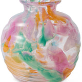 Kip & Co Swirl Sorbet Round Vase with colorful swirl design, smooth ceramic surface, and rounded shape for decorative display.
