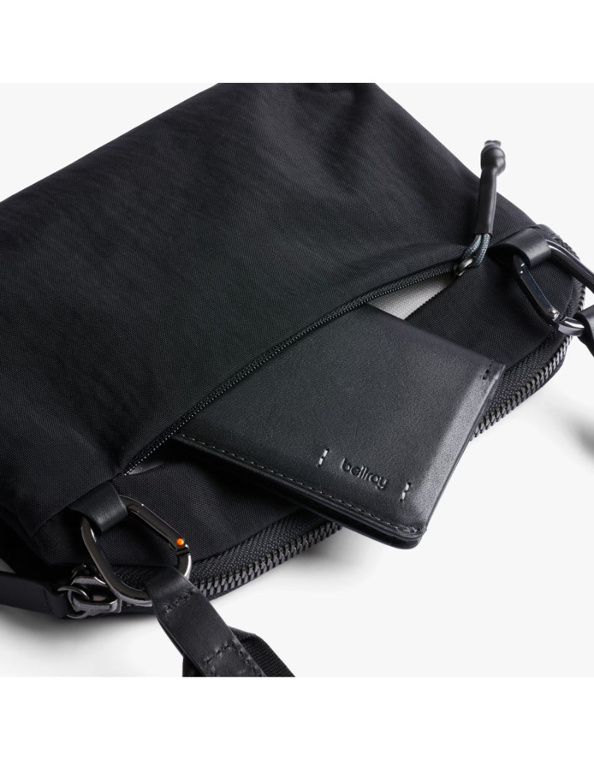 Bellroy Tokyo Side Bag crossbody bag in Raven color with adjustable strap and multiple compartments for everyday carry.
