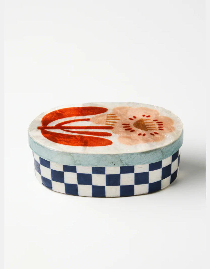 Paradis Navy Large Box, trivet, Jones & Co - Say It Sister