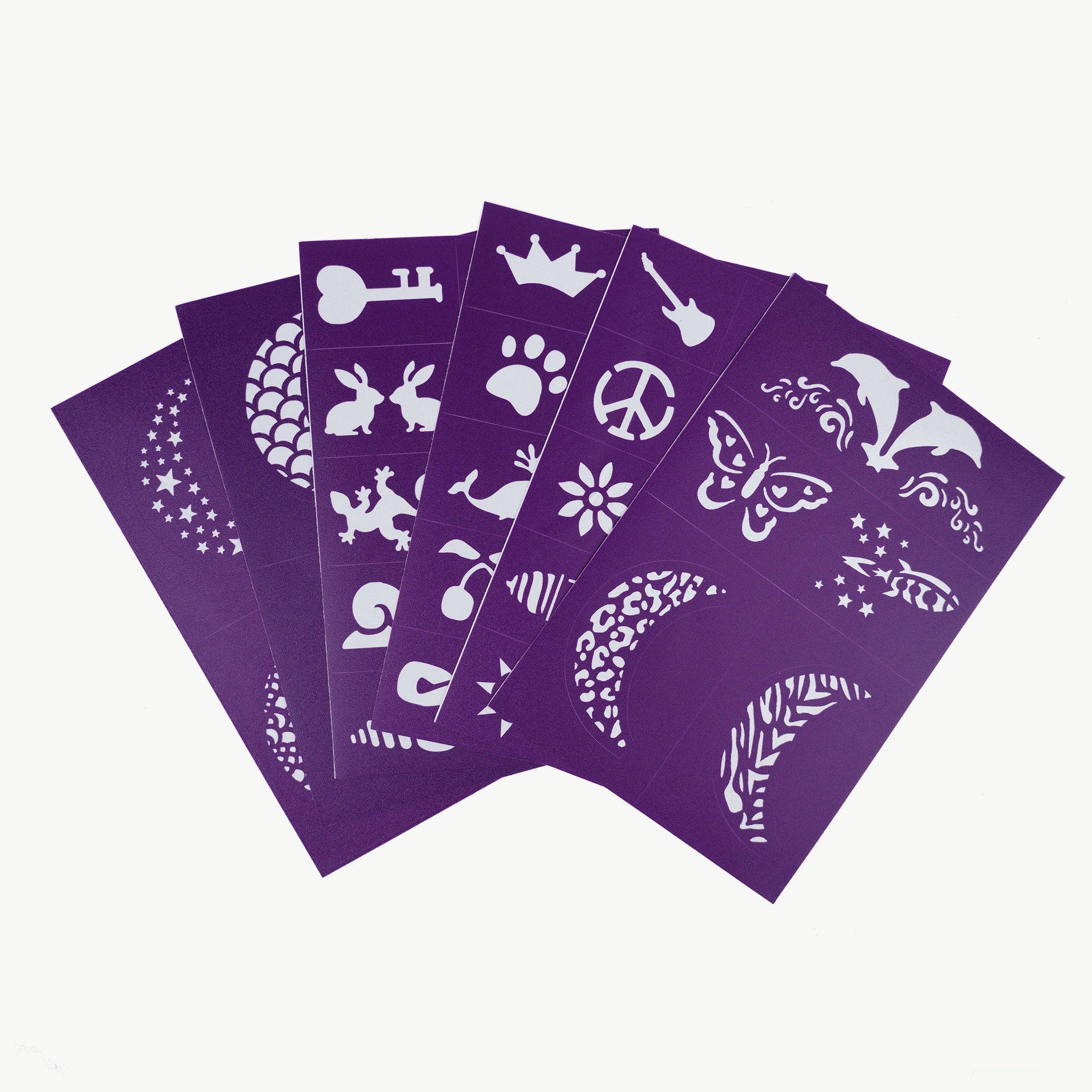 Oh Flossy Reusable Adhesive Face Paint Stencils - Purple, , Oh Flossy - Say It Sister