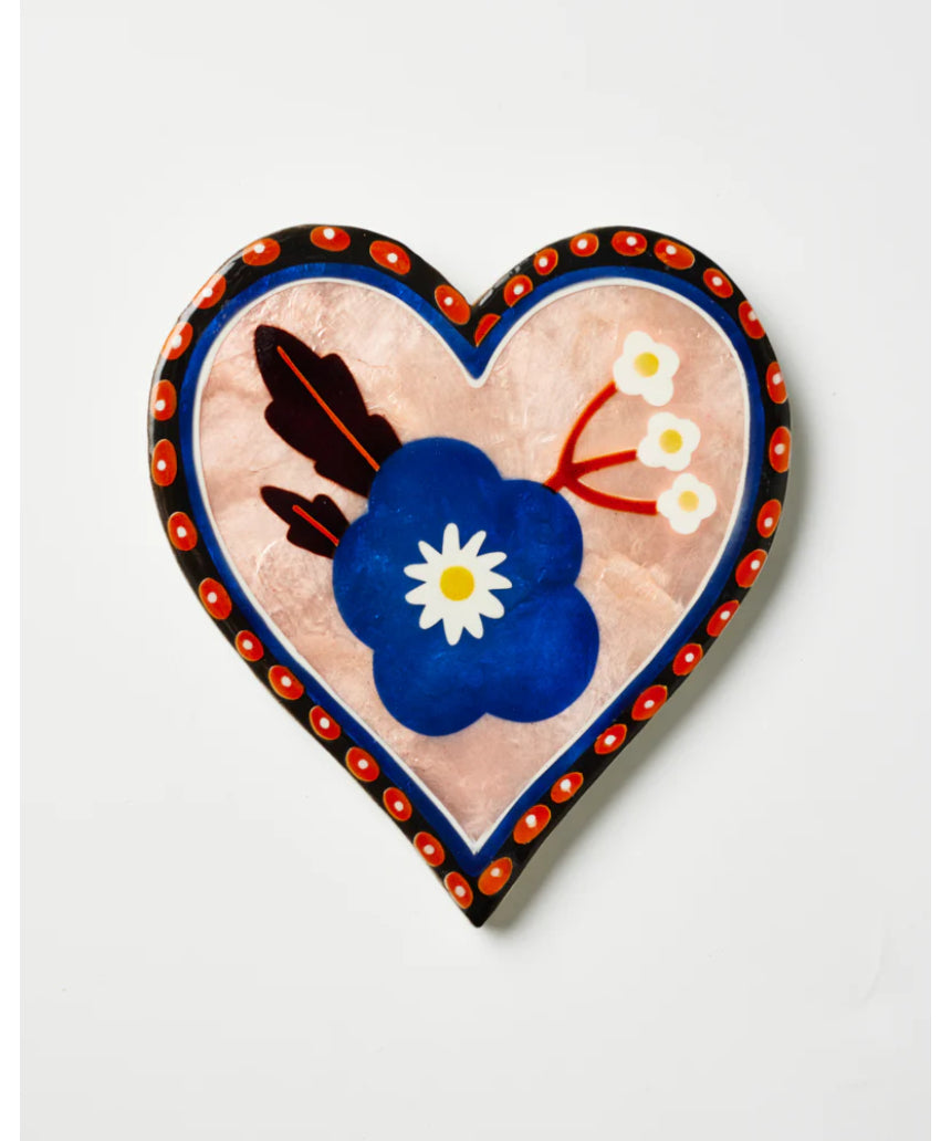 Jones & Co Bloom Nouveau Blue Heart wall decor featuring a decorative blue heart design for home decoration.
