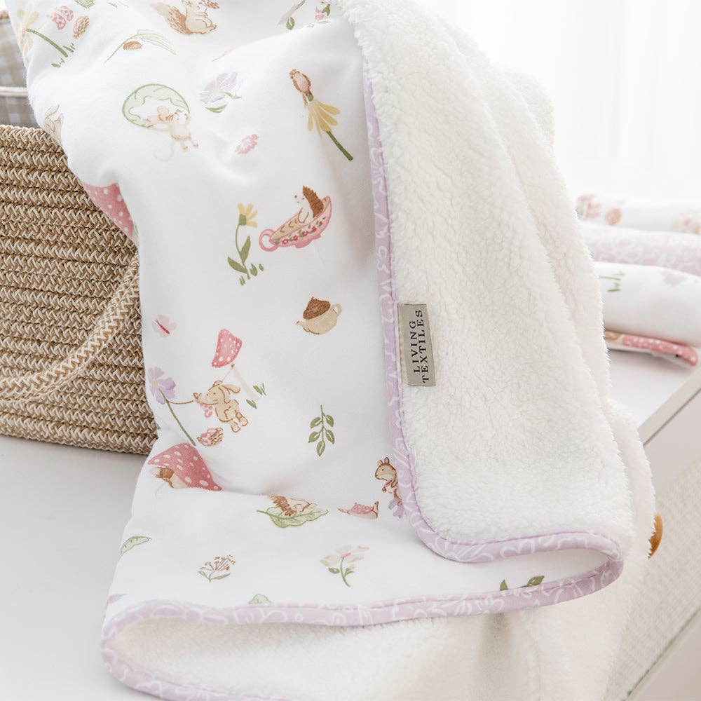 Jersey Sherpa Pram Blanket - Whimsical Wonderland, , Living Textiles - Say It Sister