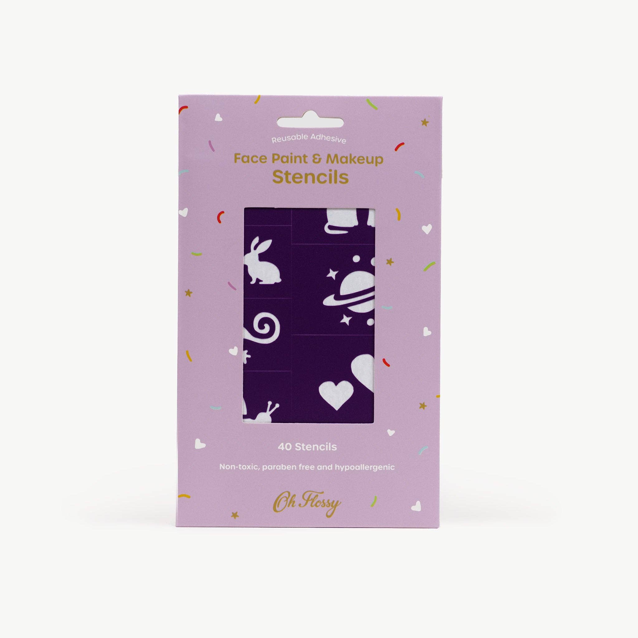 Oh Flossy Reusable Adhesive Face Paint Stencils - Purple, , Oh Flossy - Say It Sister
