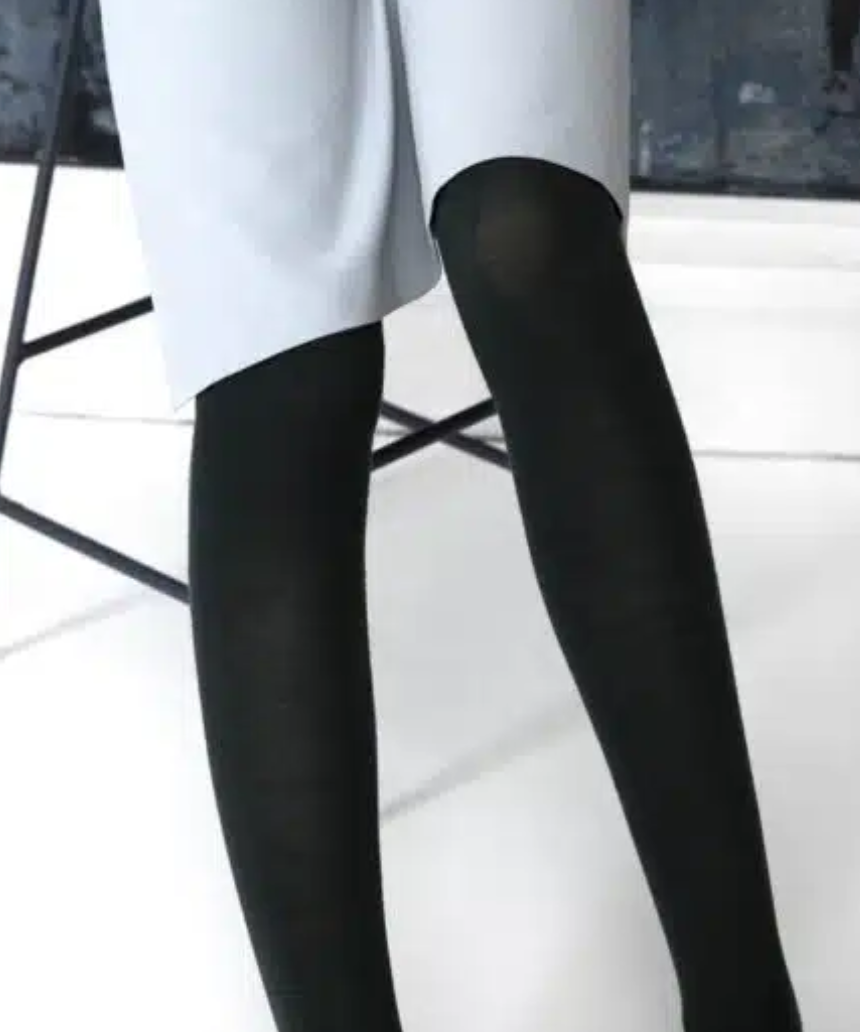 Tightology - Luxe Black Merino Wool Tights - Say It Sister