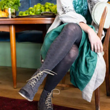 Tightology - Deco Grey Merino Wool Tights - Say It Sister