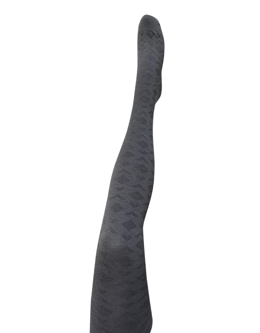 Tightology - Deco Grey Merino Wool Tights - Say It Sister