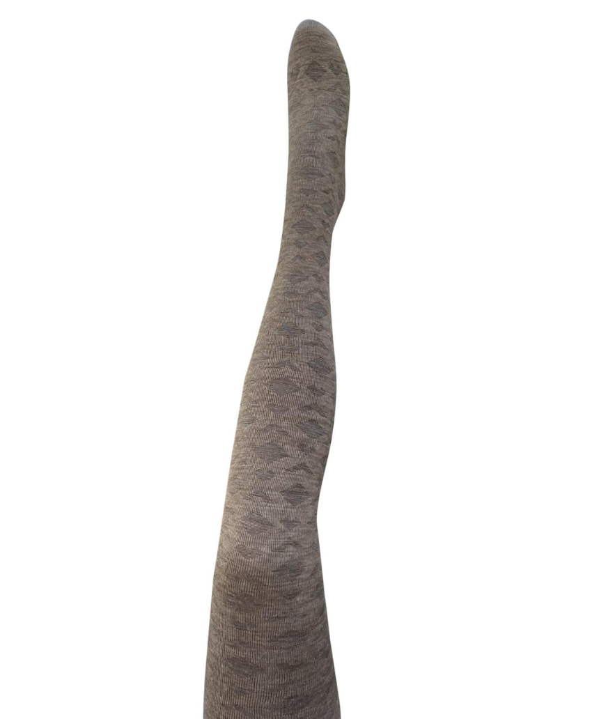 Tightology - Deco Brown Merino Wool Tights - Say It Sister